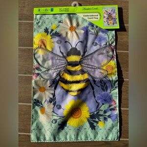 Floral Bee Garden Flag